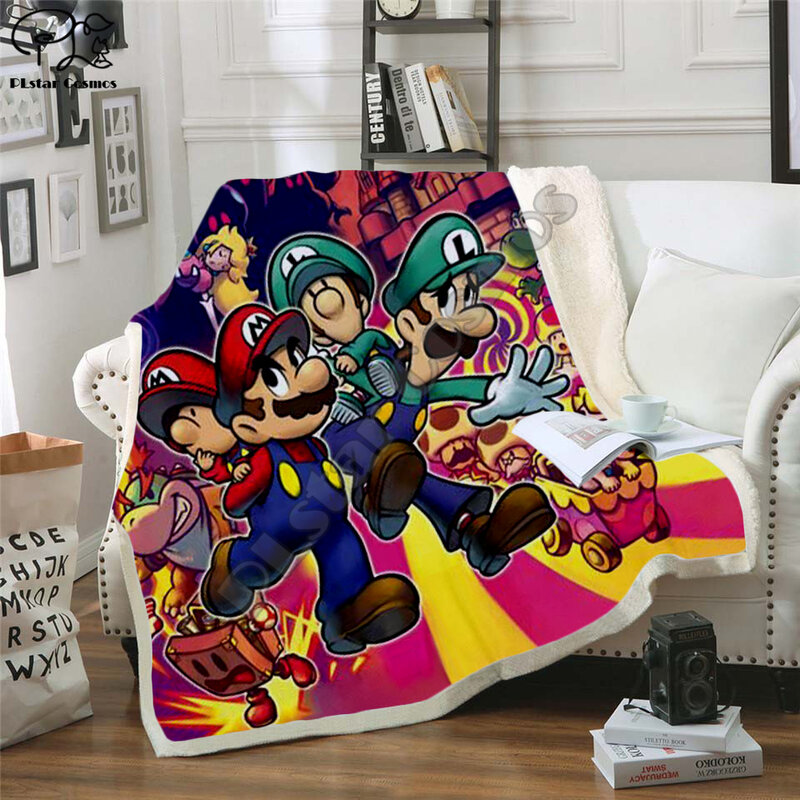 Фланелевое Флисовое одеяло с рисунком Супер Марио, детское теплое покрывало для кровати, детское одеяло, стиль-6