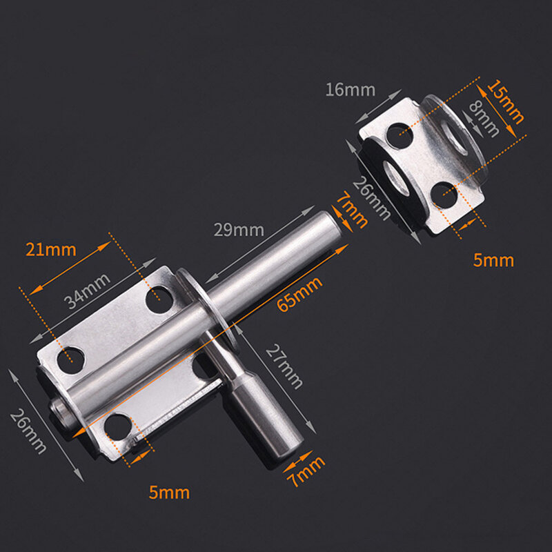 Stainless Steel Safety Door Bolts Latches Anti-Theft Lock Buckle Thickened Stainless Steel Bedroom Door and Window (Silver