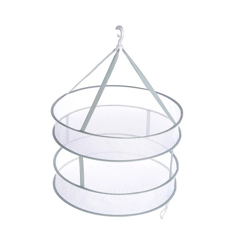 Alta qualidade cesta de secagem dobrável redondo redes de armazenamento chapéu meias camisola secagem net respirável à prova vento honeycoms malha rack