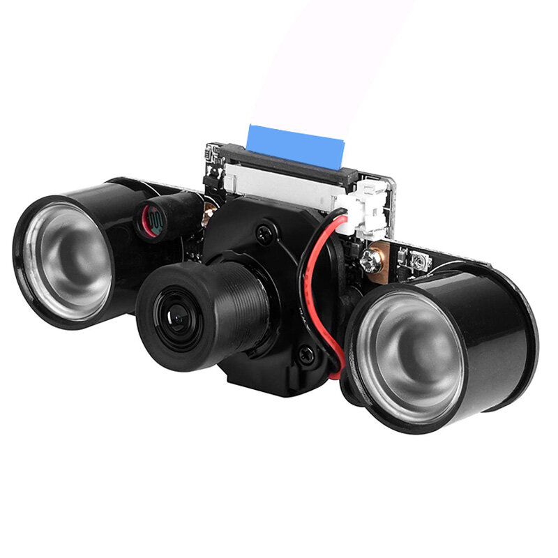 Módulo de câmera de visão noturna, para raspberry pi 4, mini câmera com sensor ov5647, kit com corte ir embutido, 5mp, 1080p