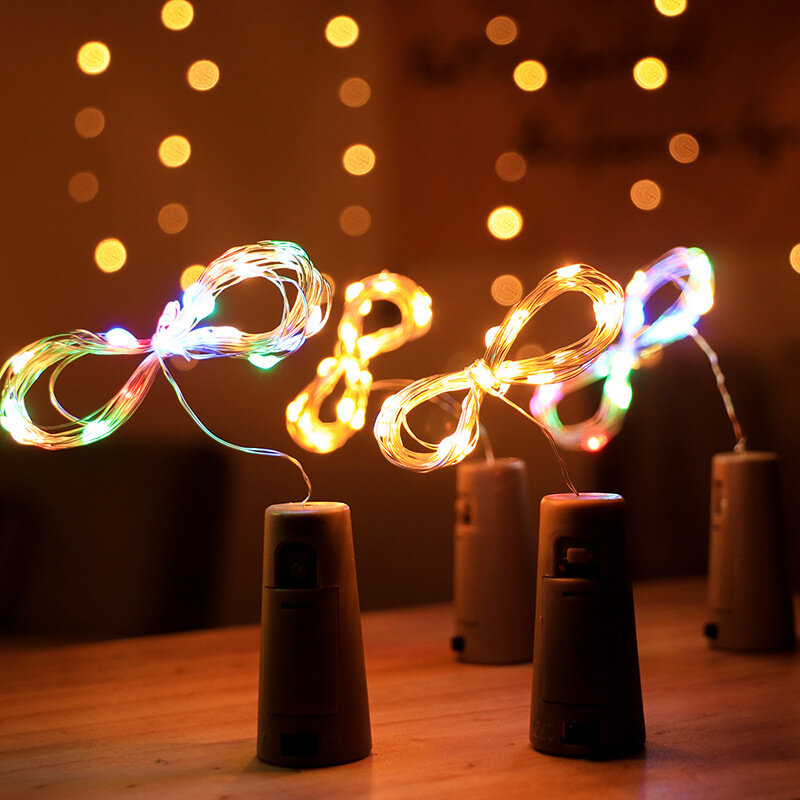 1m 2m 3m Kupferdraht LED String Lichter Weihnachten Dekorationen für Startseite Garland Flasche Stopper für Glas handwerk Neue Jahr Dekoration