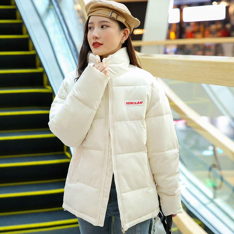 Manteau court en coton pour femme, doudoune épaisse assortie à tout, collection hiver 2021