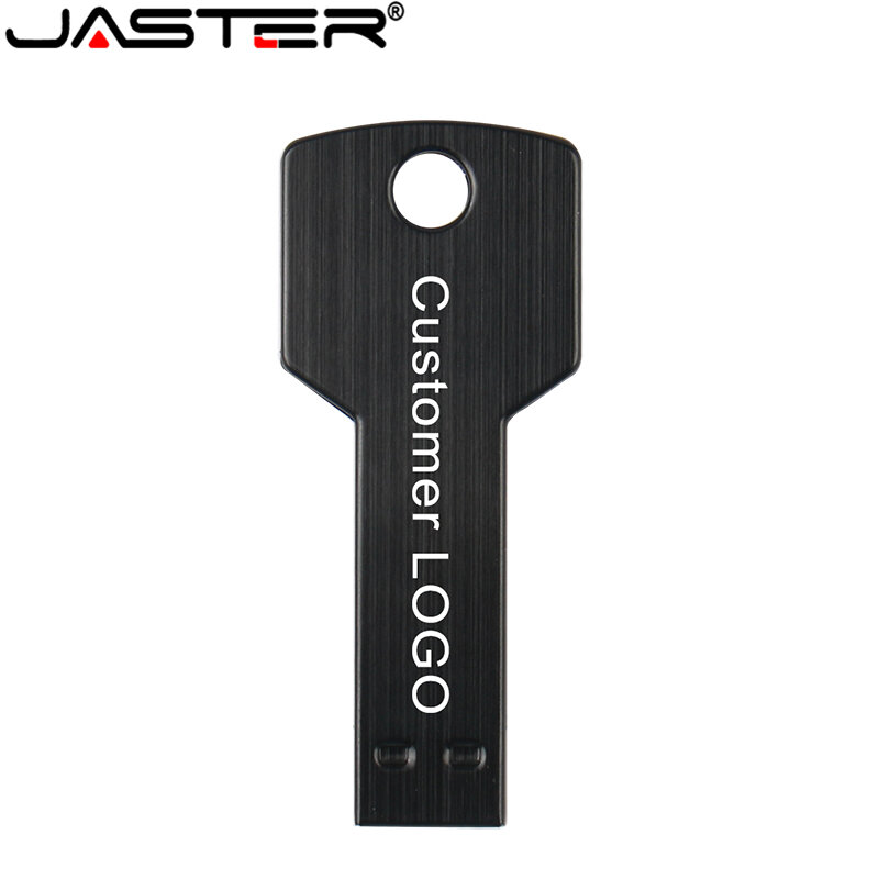 JASTER Volledige capaciteit 4GB 8GB 16GB 32GB metalen gouden sleutel usb 2.0 flash-geheugenstick pen thumb drive (50 stuks gratis logo)