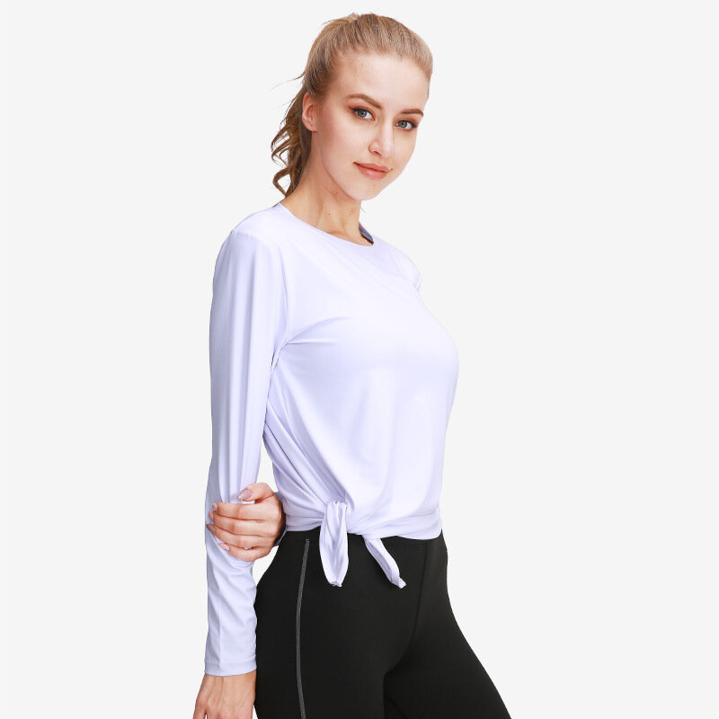 Camisas de treino de manga longa de yoga topos bonito activewear sem costas para mulheres correndo camisa de ginásio