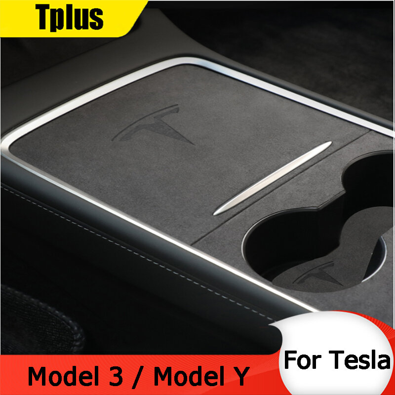 New Car Central Control Sticker Suede Velvet Sticker For Tesla Model 3 Accessories Decoration Film Model  Y Interior Patch