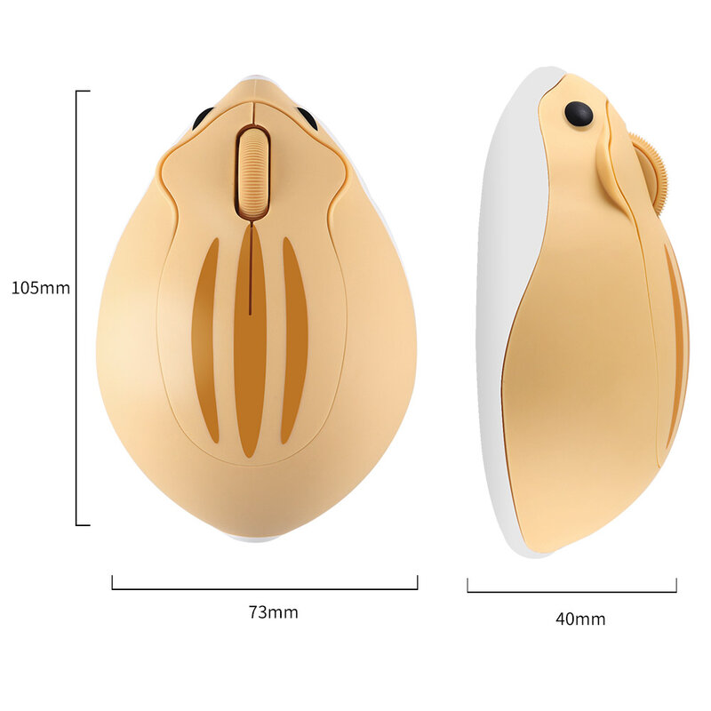 CHUYI-ratón óptico inalámbrico de 2,4G para niños y niñas, Mouse ergonómico con diseño de hámster bonito para ordenador de dibujos animados, Mini Mouse 3D para oficina, regalo para PC y tableta