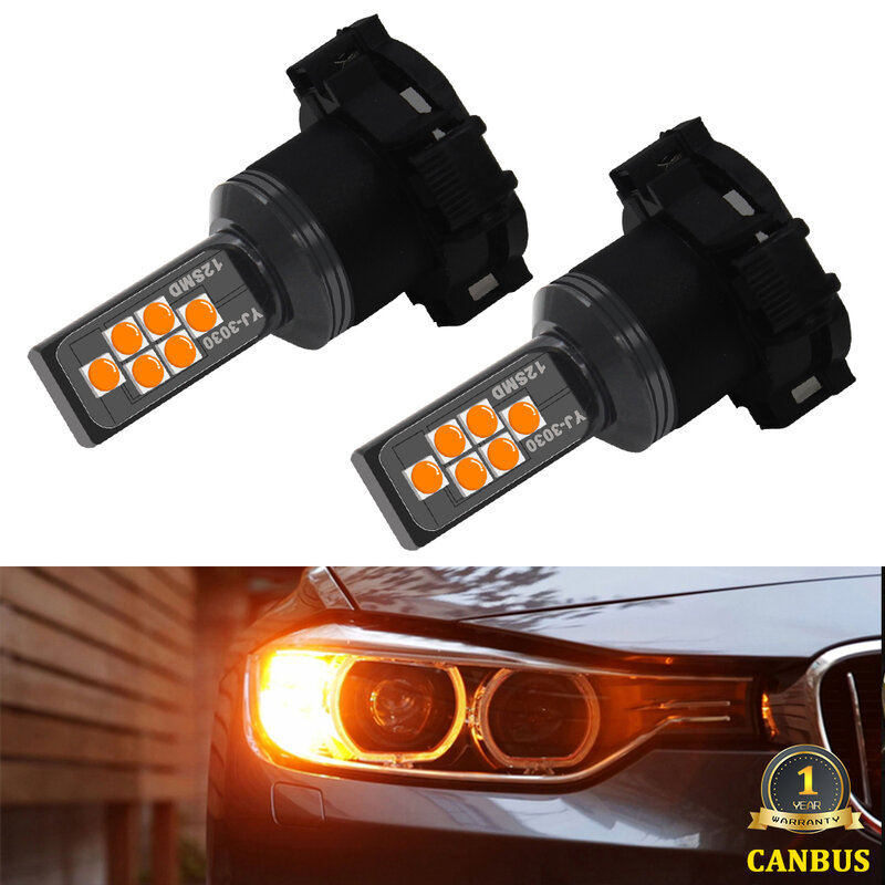 Canbus Amber Geel PY24W Led Lampen Voor Audi Q5 B8 A4 2008 2009 2010 2011 2012 Richtingaanwijzer Drl dagrijverlichting 12V