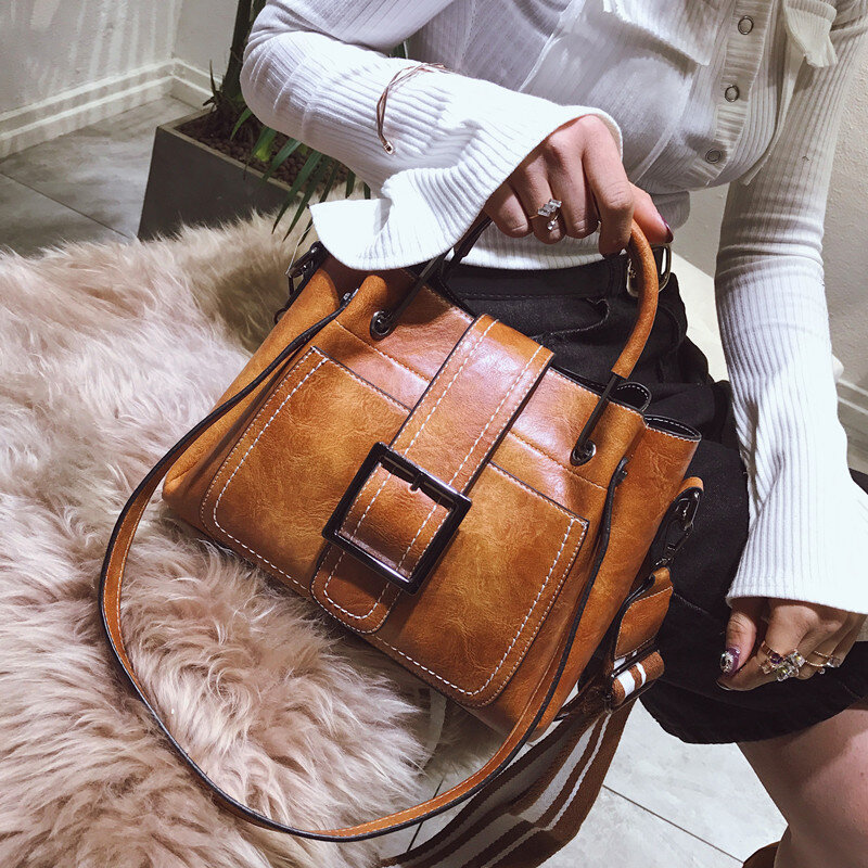 Retro Casual luxury designer handbag brown shoulder crossbody tote bag bucket Shopping bag messenger travel evening bags