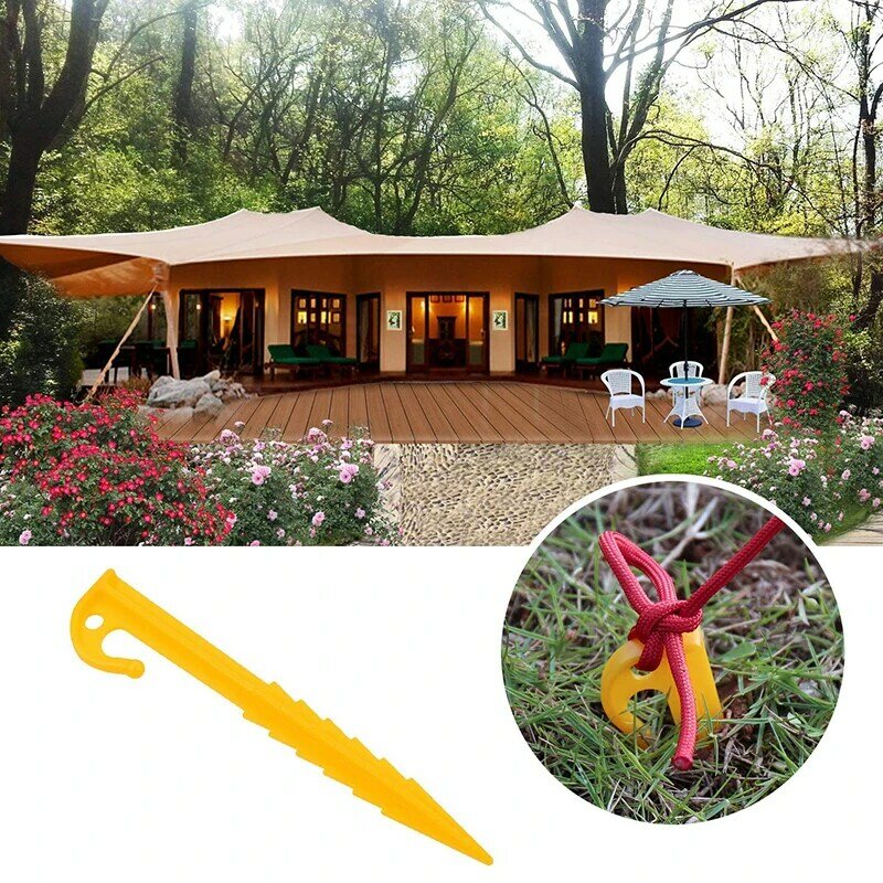 30Pcs Plastic Tent Stake  Spiral Tent Stakes Sardine Ground Garden Tent Stake with Hook  for Camping Camping Awnings Caravan