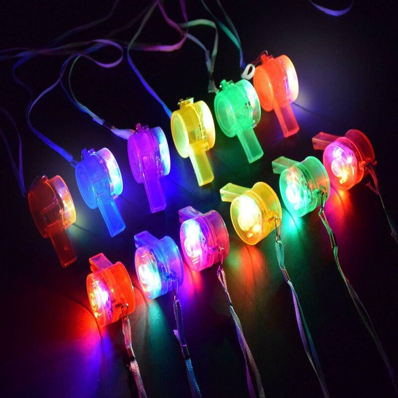 Peluit Cahaya Kalung Perlengkapan Pesta LED Menyala Peluit Menyala Dalam Gelap Pesta