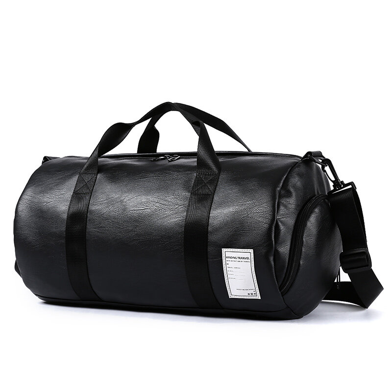 Bolsa de viagem de couro bolsa grande capacidade duffle moda à prova dwaterproof água portátil bolsa de ombro bolsa de bagagem de negócios masculino