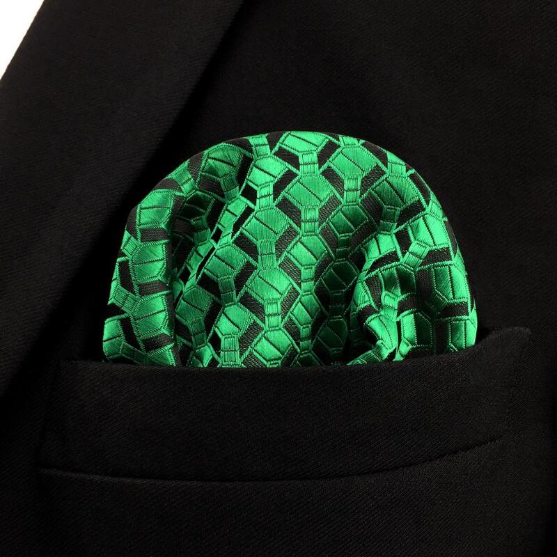 Pañuelo verde Cachemira de talla grande de seda para hombre, pañuelo cuadrado de bolsillo para boda, pañuelo a la moda