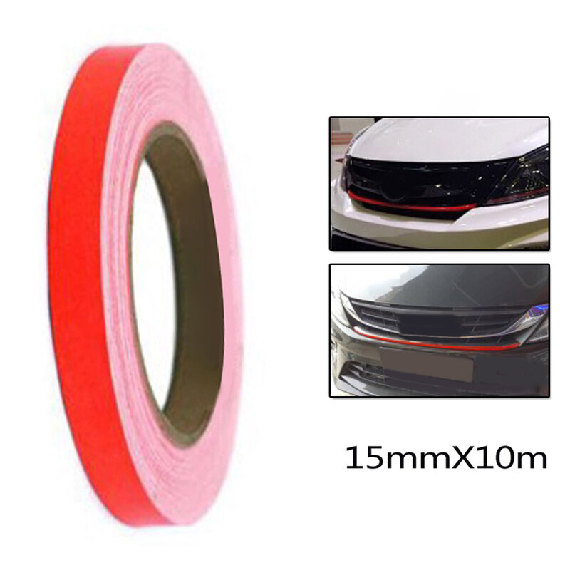 Película de envoltura de vinilo reflectante para coche, calcomanía impermeable antiincrustante y resistente a los rayos UV, 15mm x 10m, Color Rojo