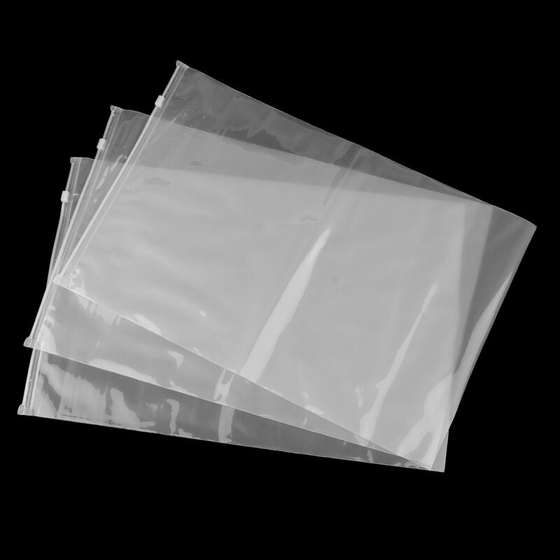 Bolsa de polietileno transparente con cremallera, embalaje de almacenamiento para regalo, ropa, zapatos, equipaje, 10 unids/lote