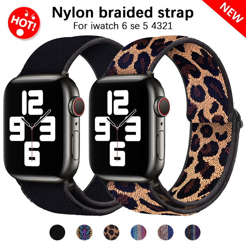 Bracelet boucle en nylon souple et confortable pour Apple watch 44mm 40mm 38mm 42mm 45mm 41mm boucle élastique pour iWatch série 7 se 6543