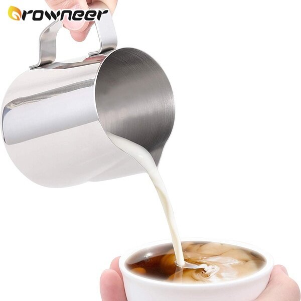 Aço inoxidável leite espumante jarro espresso fumegante café barista artesanato copo de leite cappuccino jarro de espuma creme