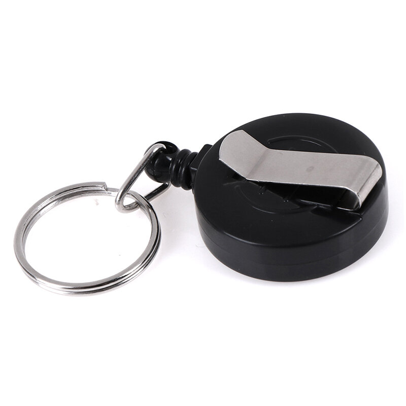 1Pcs High Quality Casual Stainless Steel Badge Reel Retractable Key Ring ID Card Holder Clips