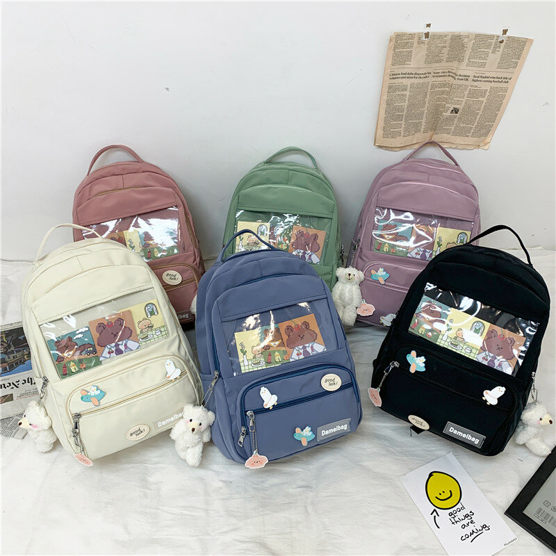 Милый женский рюкзак ITA для девочек, вместительные школьные ранцы Ins для подростков, женский корейский школьный портфель в стиле Харадзюку д...