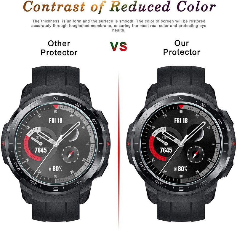 Película protectora para Huawei Honor Watch GS Pro, Protector de pantalla de cobertura completa para reloj inteligente Honor Watch GS Pro, vidrio templado, 2 uds.