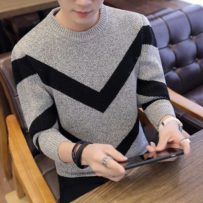Maglioni e pullover grigi coreani maglione lavorato a maglia a maniche lunghe da uomo pullover invernali di alta qualità Homme Warm Navy Coat 3xl novità