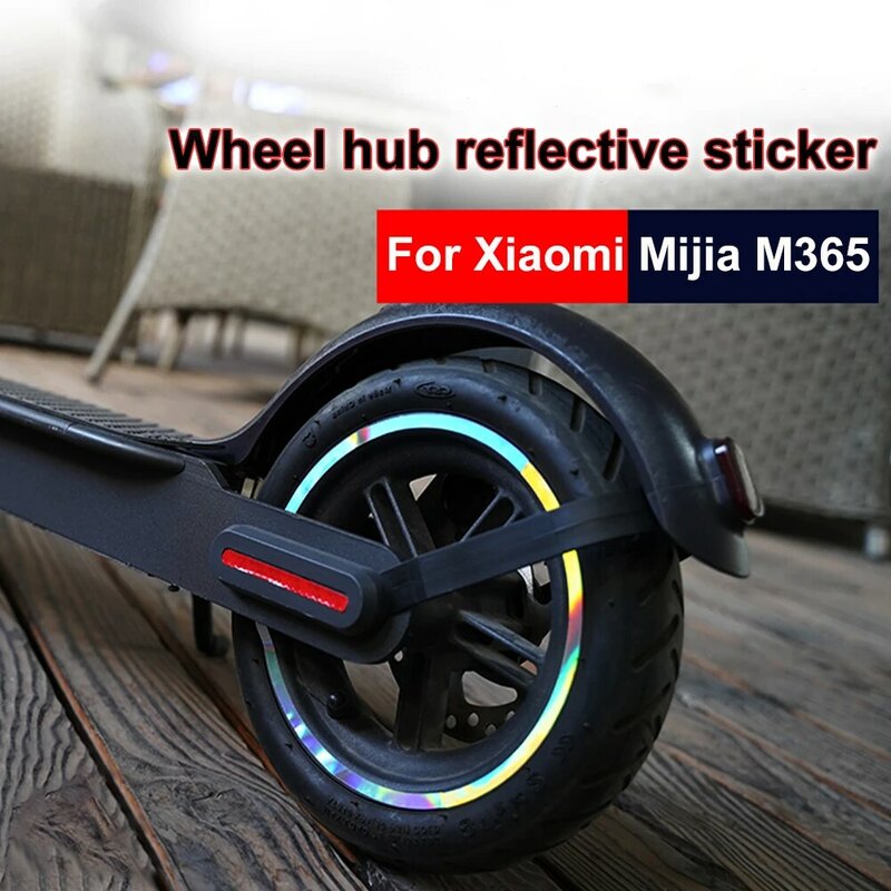Pegatina reflectante protectora para cubo de rueda de patinete eléctrico Xiaomi M365 Pro 1s PRO 2, piezas adhesivas para rueda de patinete eléctrico