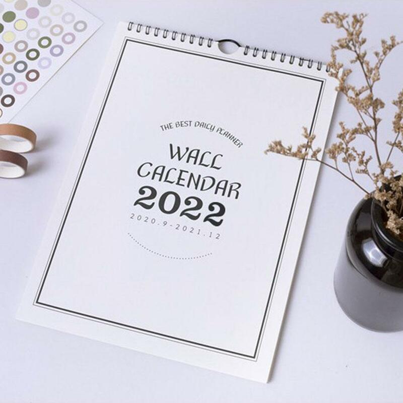 2022 ästhetische Wand Kalender Einfache Wand Hängen Papier Agenda Hause Hinweis Zeitplan Büro Wöchentliche Kalender Decor Planer Monat Z5G2