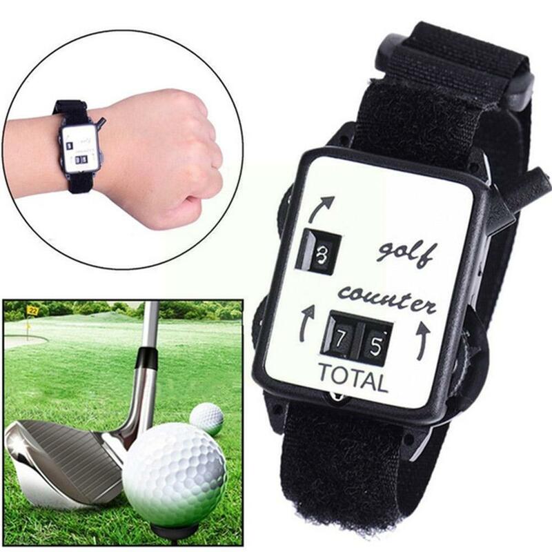 1 Buah Alat Bantu Latihan Golf Hitam Mini Polsband Aksesori Klub Golf Penghitung Lubang Anti Slip Kiper Hitungan Tembakan Skor Olahraga Horloge Go J6c5