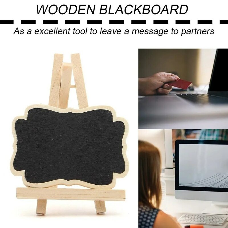 Suporte pequeno blackboard material de madeira neutra crianças brinquedo educacional pequeno blackboard brinquedo 10 pçs
