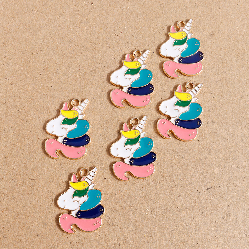 10pcs 21*30mm Cartoon Enamel Cattle Charms for Jewelry Making DIY Pendants Necklaces Drop Earrings Handmade Crafts Accessories