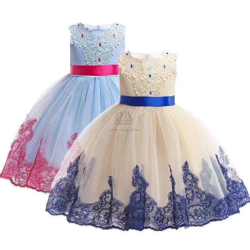 Meninas vestido de natal elegante bordado vestido de princesa crianças vestidos para a menina traje criança vestido de festa de casamento infantil