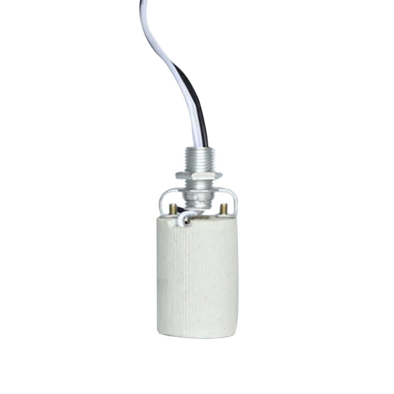 Parafuso cerâmico durável, redondo, uso doméstico, soquete e27 e14, adaptador com cabo, resistente ao calor para lâmpada, fácil instalação, base da lâmpada
