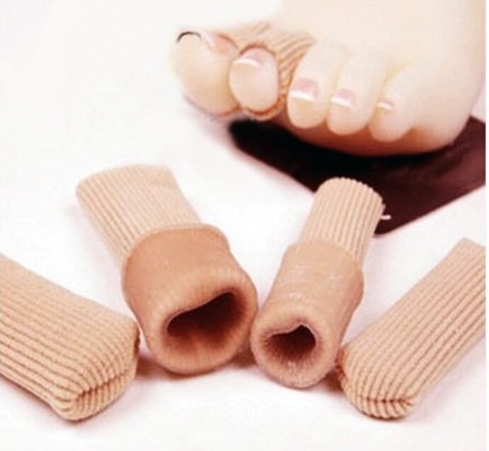 Tecido + gel tubo coxim calos ortopedia, protetor de joanete para pés cuidados com o osso apoio