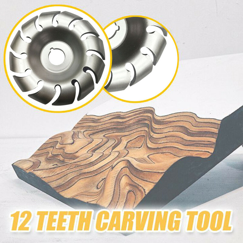 12 Teeth Woodworking Blade Cutting Shaping Multi-functional Angle Grinder Wood Carving Disc Hardness Tool Bore Hole Abrasive