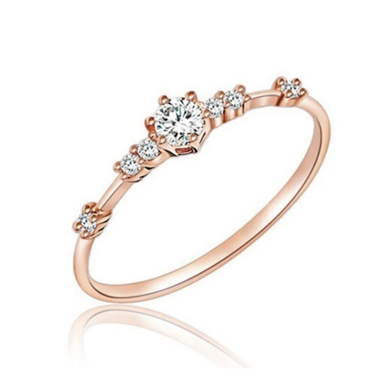 หมั้นแหวนสแตนเลสสำหรับผู้หญิงRose Gold 2019อินเทรนด์สีขาว4/5/6/7/8/9/10/11ผู้หญิงแหวน