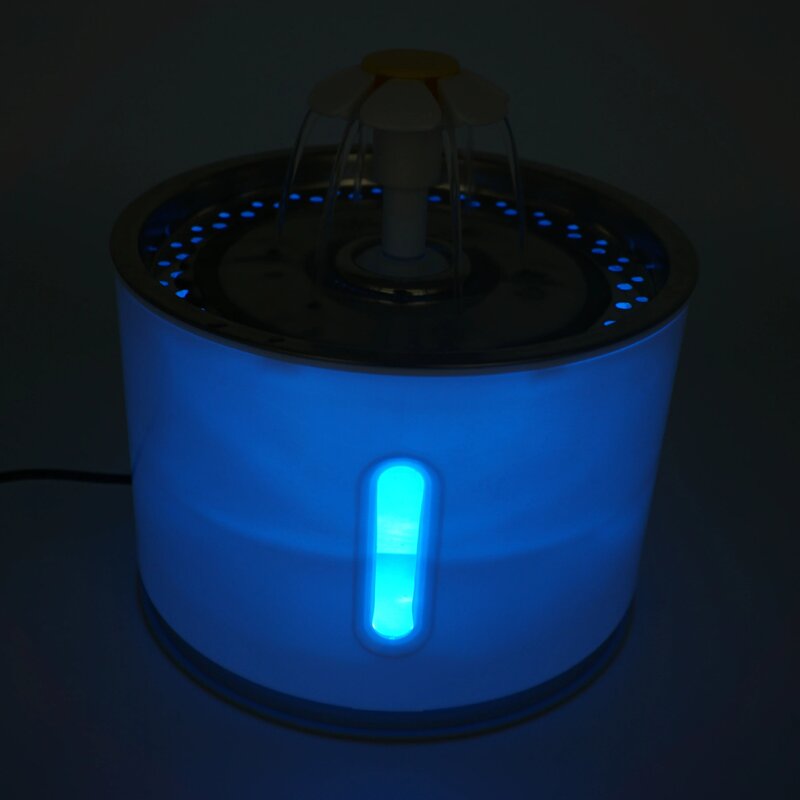Автоматический питьевой фонтан для кошек, питьевой фонтан с фильтром, 2,4 л, светодиодная подсветка, питание от USB, для собак и кошек
