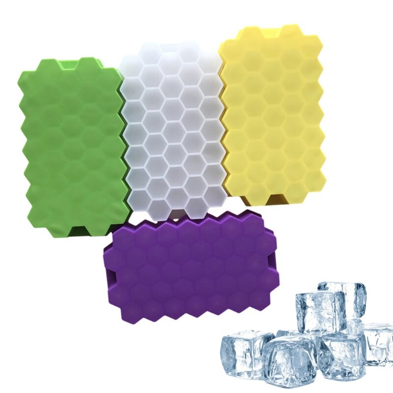 Mini machine à glaçons en nid d'abeille 37 grilles, Cube à cavité écologique, plateau en Silicone, moule