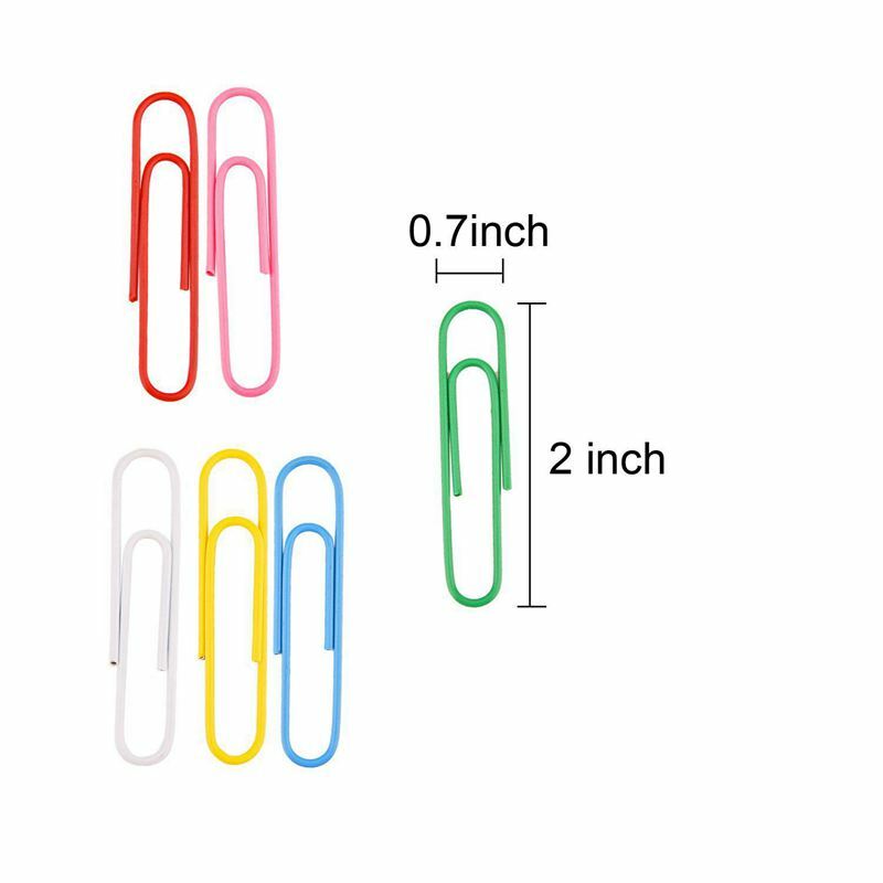 PPYY-300 Pieces Large Colouful Paper Clips, 2 Inch