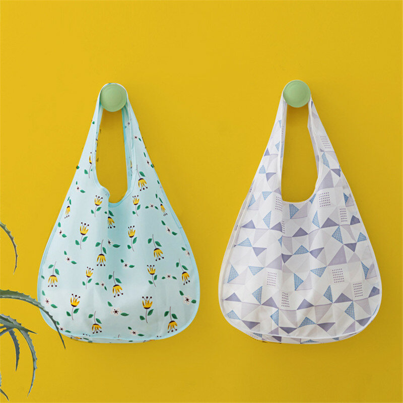 Quente novo 14 estilo moda bolso quadrado saco de compras eco-friendly dobrável reutilizável portátil bolsa de ombro viagem sacos de mercearia