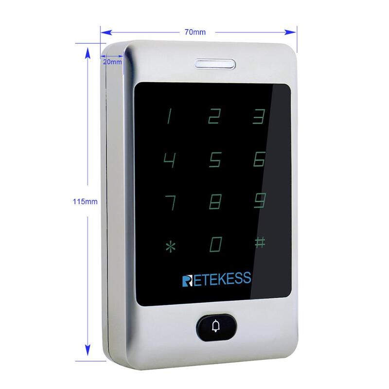 Retekess T-AC01 IP68 Waterdicht Rfid Toegangscontrole Touch Toetsenbord Deur Access Control System 125Khz Metal Case Shell Backlight