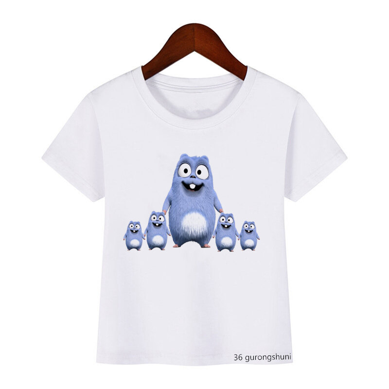Crianças camiseta engraçado meninos luz solar urso grizzy impressão animal t camisa meninos t camisa natal lemmings tshirt camisetas topos