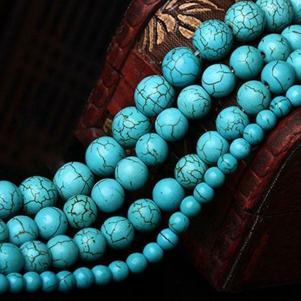 Koop Ketting Ronde Kralen Spacer Bead Armband Sieraden Accessoires Imitatie Turquoise Diy Nieuwe Hoge-Kwaliteit