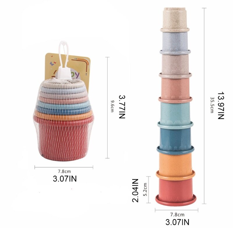  Interesting Mini Kids Stacking Toy Stacking Cup  of Early Education Enhance Brain Development Toys Enhance Brain