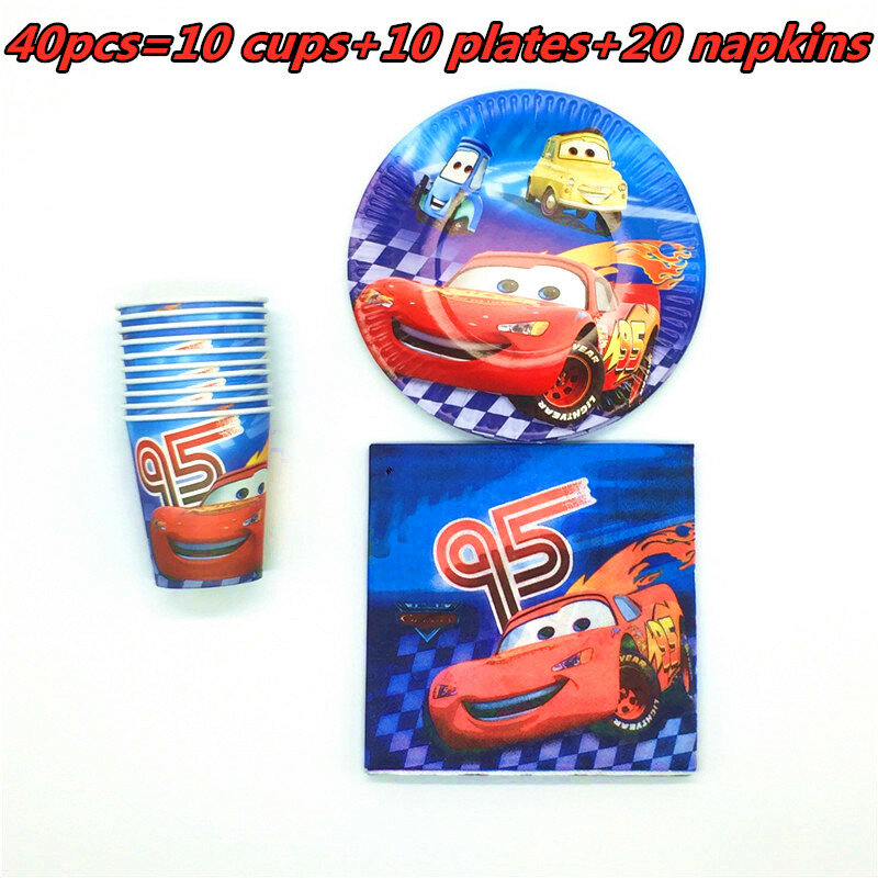 Disney Lightning McQueen Cars Birthday Party decorations kids Cups Plates Napkins Baby Shower Disposable Tableware Set Supplies