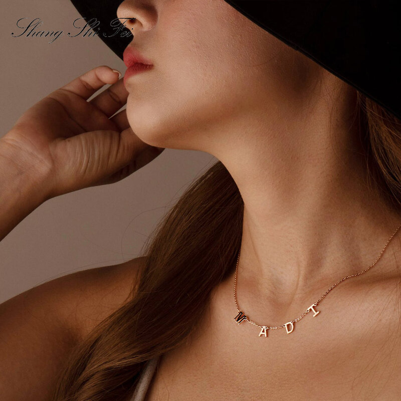 Индивидуальное ожерелье с именем для женщин, ожерелье с инициалами для малышей, подвески Colsplay Pandent, индивидуальные украшения