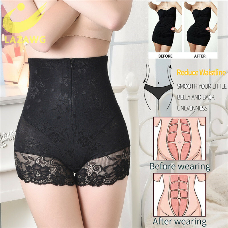 LAZAWG Women Body Shaper Shapewear Firm Belly Shorts Waist Trainer Butt Lifter Slimming Sexy Tummy Control Panties with Zipper
