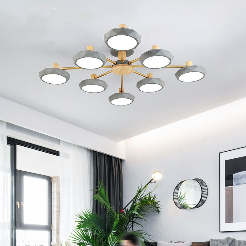 New Nordic Modern LED Ceiling Lamp Living Room Chandelier Bedroom Study Apartment Hotel Lighting Fixtures
