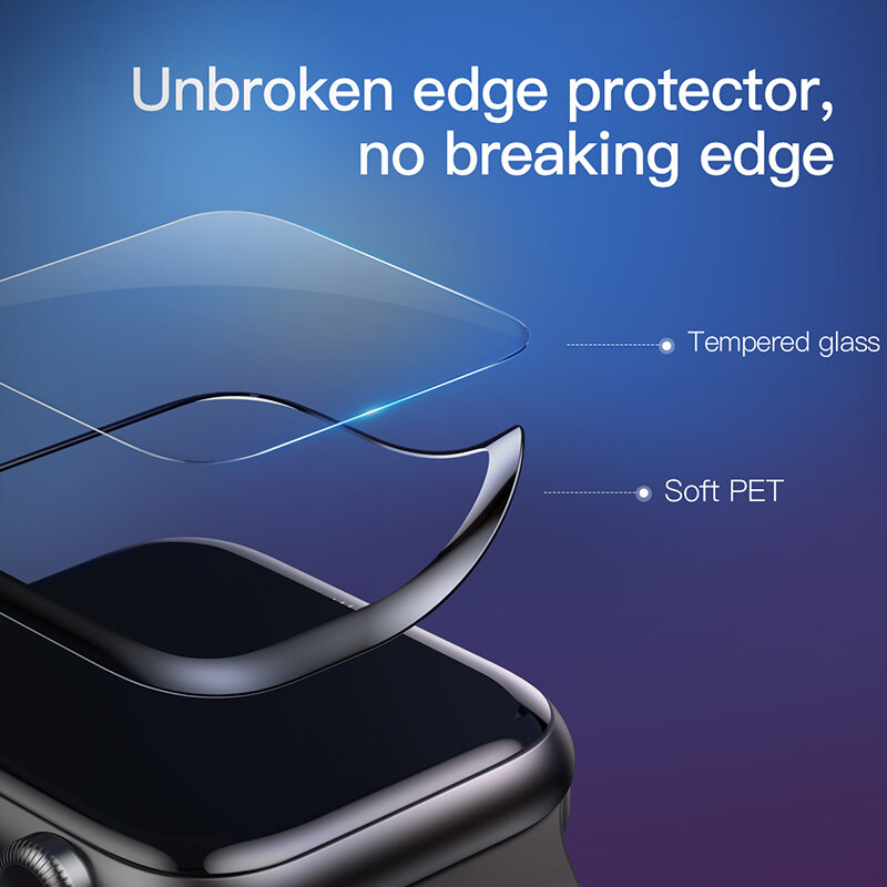 Protetor de vidro moderado 44/40mm da tela do caso para a série 4/5 do relógio de maçã anti-risco 3d hd película protetora para o acessório de iwatch