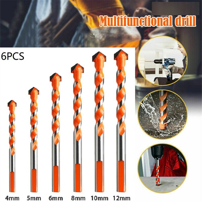 3/4/5/6/8/10/12cm Drill Bit Multi-functional Triangle Drill For Glass Ceramic Tile Concrete Brick Metal Marble Wood Hole Opener