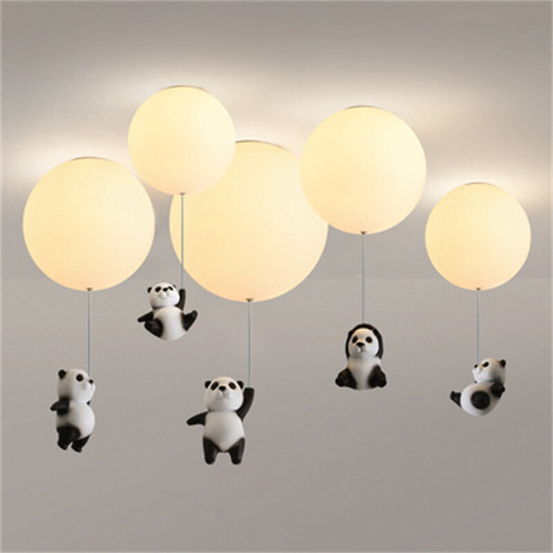 Desain Baru Lampu Langit-langit Panda Kartun Lampu Gantung Langit-langit Hadiah Natal Dekorasi Kamar Tidur Anak-anak