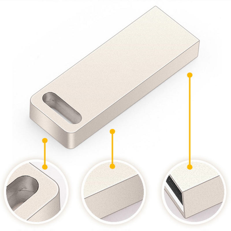 Biinverser-Clé USB en métal étanche avec logo commercial, clé USB UL, 128 Go, 2.0 Go, 16 Go, 8 Go, 4 Go, 32 Go, 64 Go, 256 Go, haute qualité